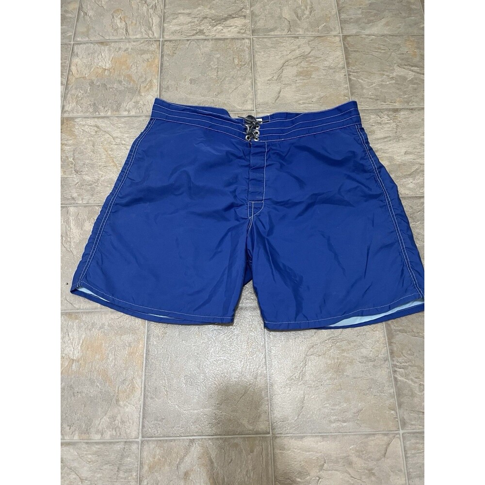 Vintage Birdwell Beach Britches Board Shorts in Blue Men 38 Made in USA Beach